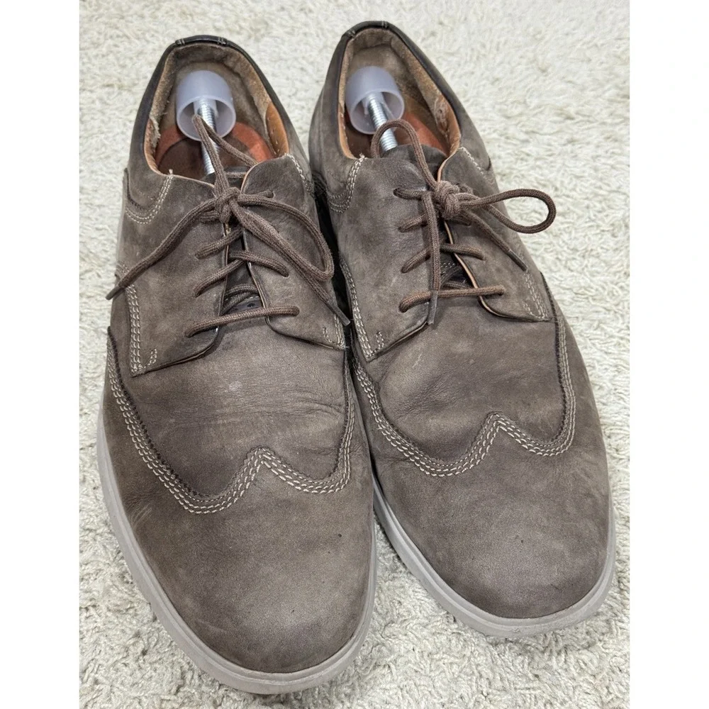 Clarks UnByner Wingtip Casual Brown Suede Nubuck Oxford Shoes Men's 14M Comfort